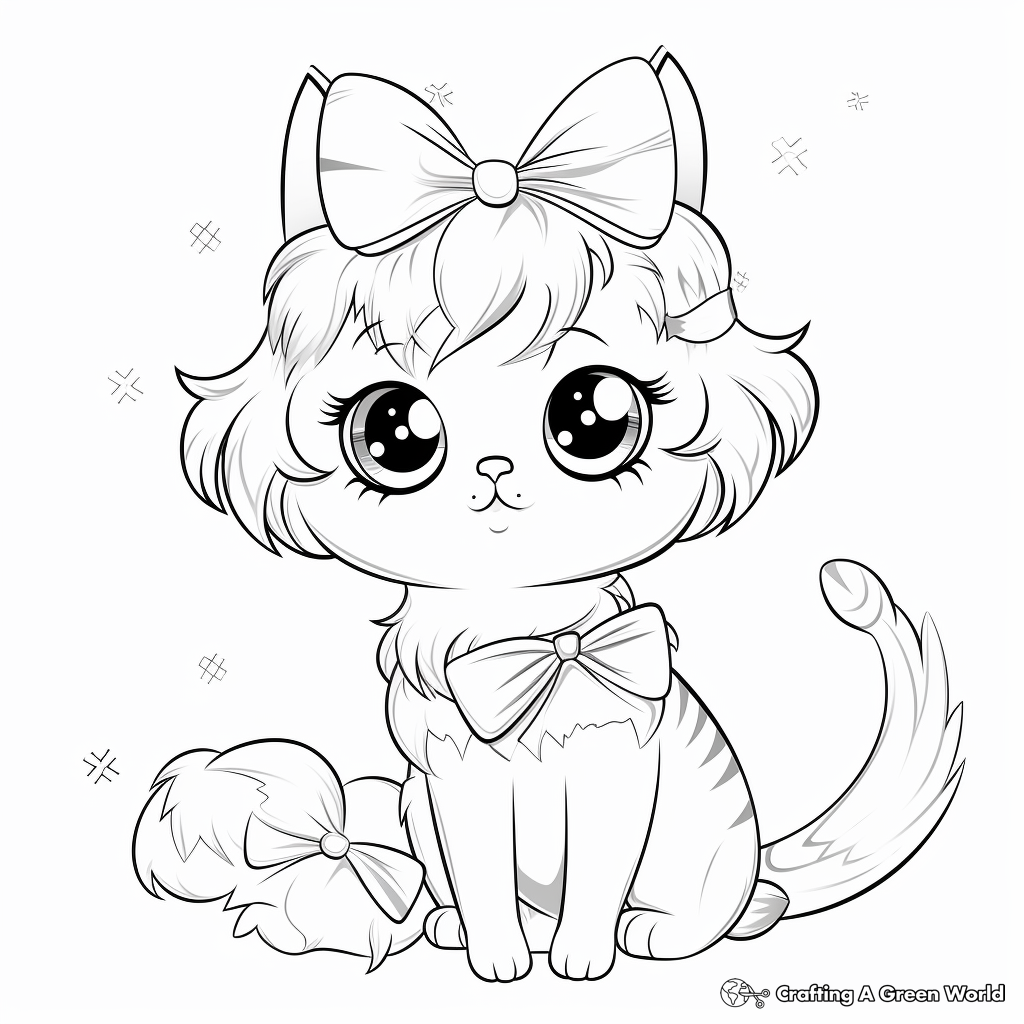 Cat With Bow Coloring Pages Free Printable Cat With Bow Coloring Pages Free Printable