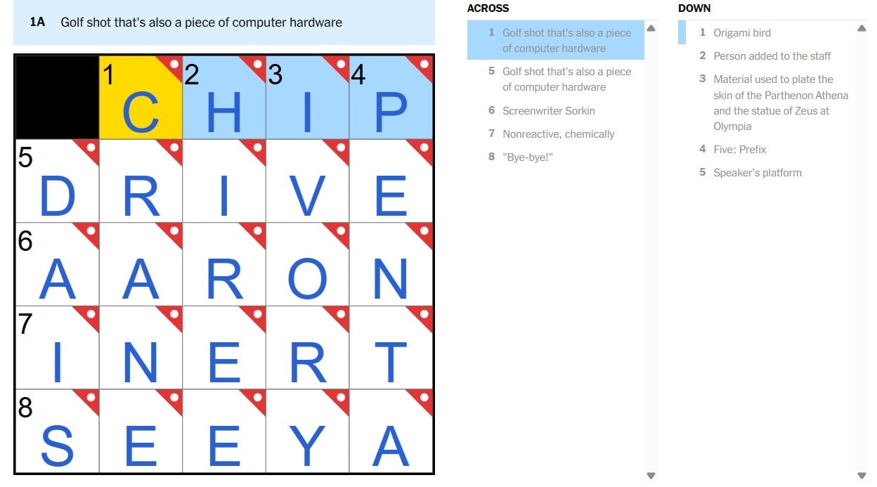 CHIP Vs DRIVE NYT Mini Crossword Answers May 18 2025 H2S Media CHIP Vs DRIVE NYT Mini Crossword Answers May 18 2025 H2S Media