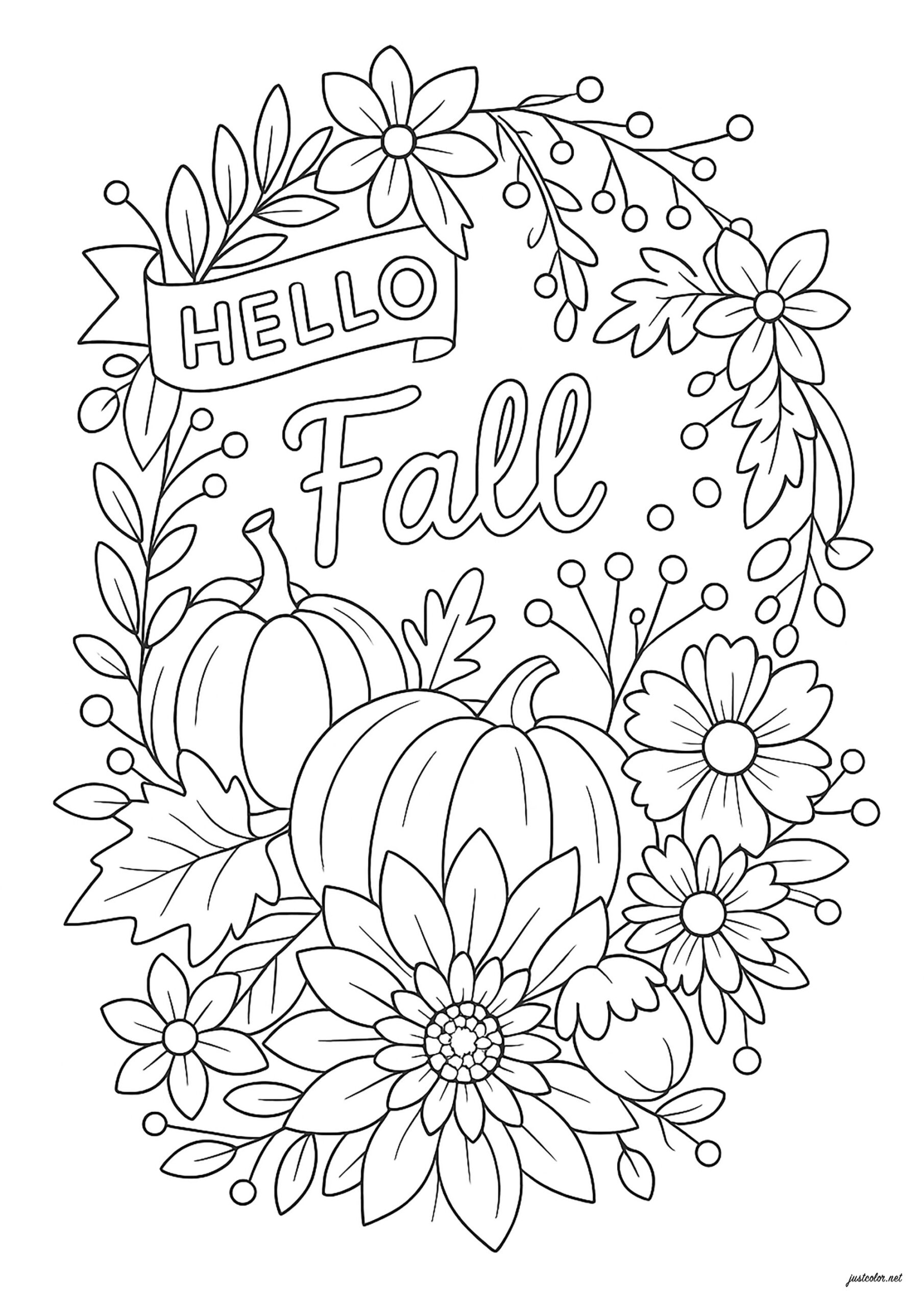 fall coloring sheets free printable