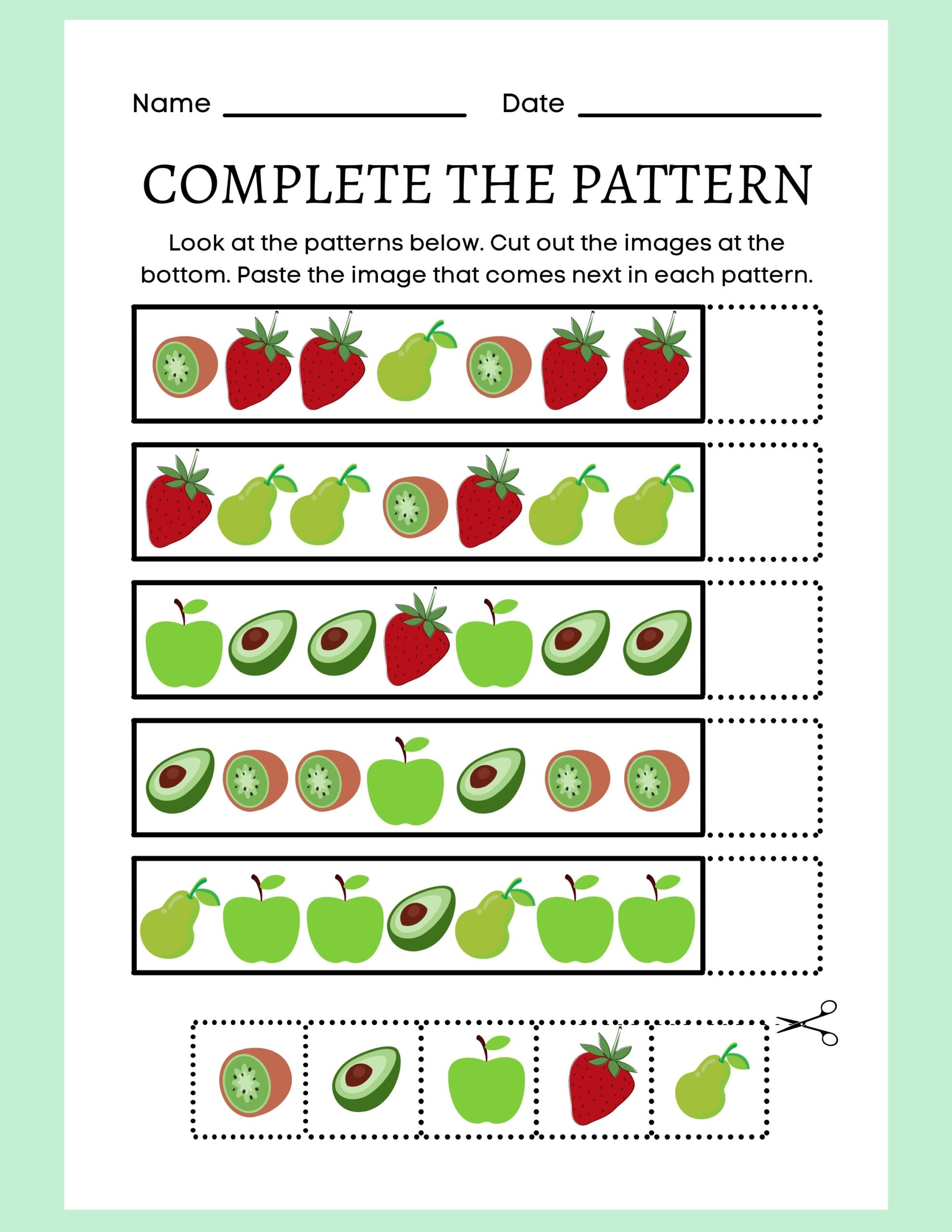 cut and paste printables