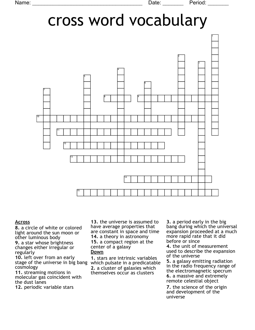 Cross Word Vocabulary WordMint