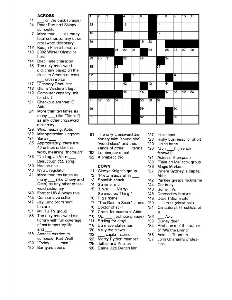 daily commuter crossword puzzle
