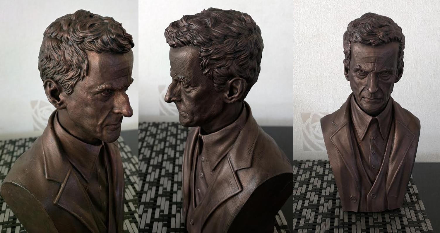 Doctor Who Fan 3D Prints Finishes Unbelievable Peter Capaldi Bust On Form 1 3D Printer 3DPrint Additive Manufacturing Business