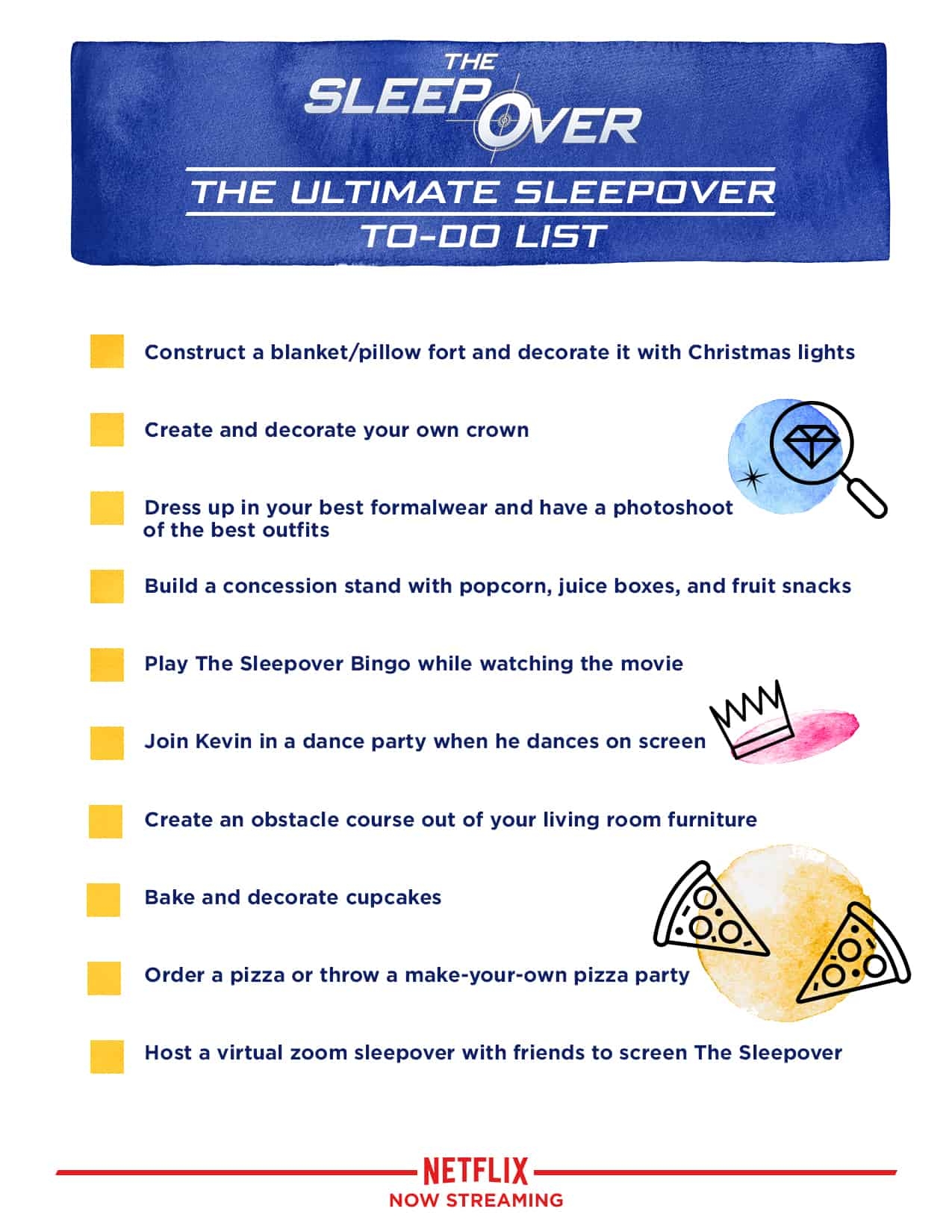 Download Fun Slumber Party Activities Printables Courtesy Of Netflix s The Sleepover Pretty Opinionated