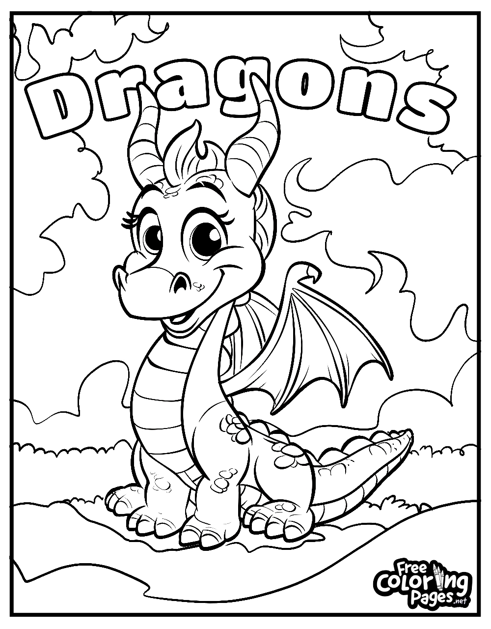 free dragon coloring pages printable