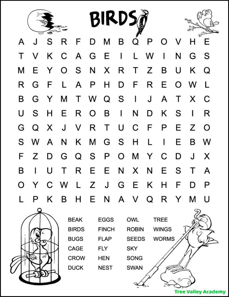 word search printable easy