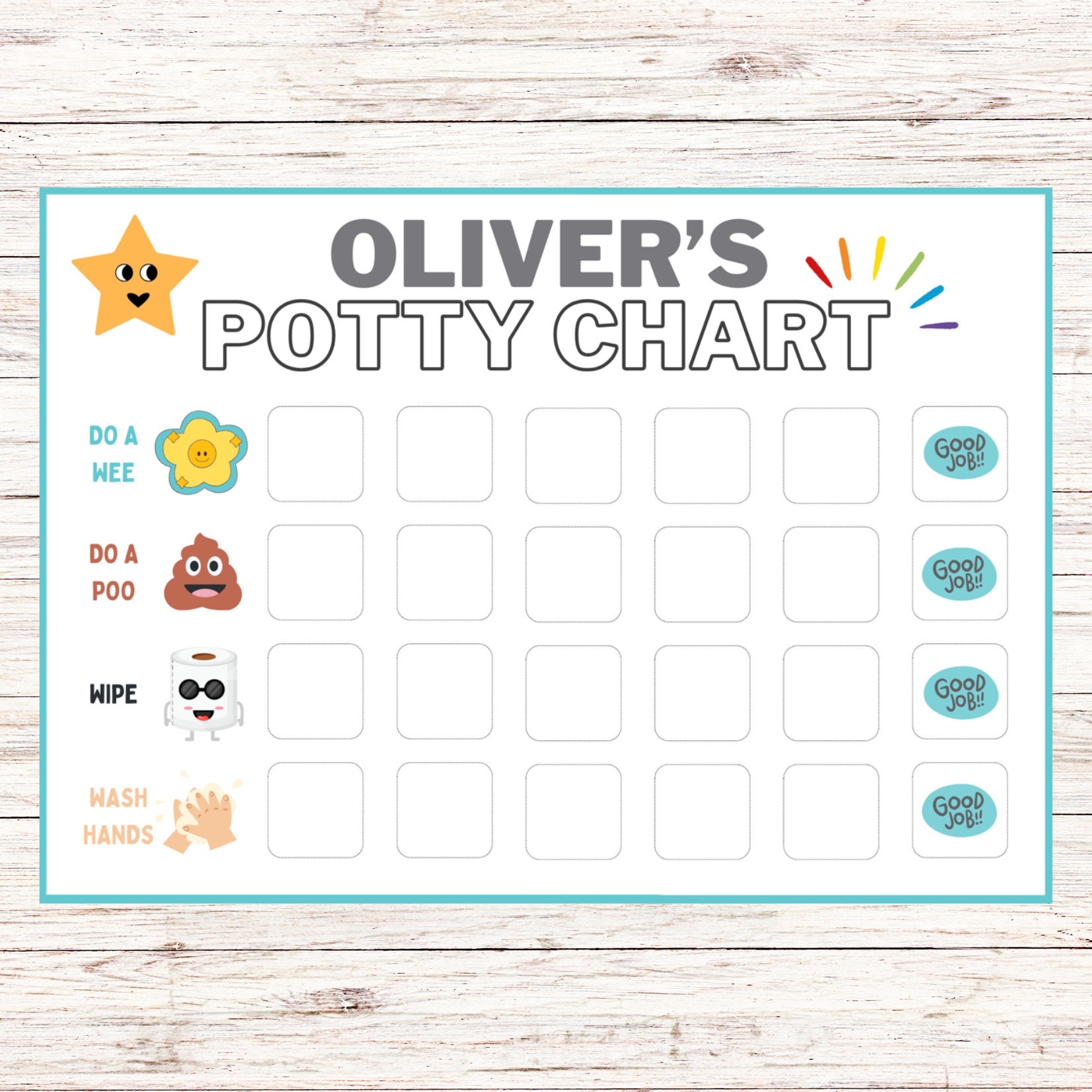 potty training sticker chart printable