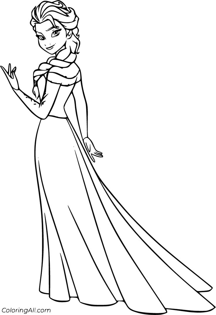 Elsa Printable Colouring Pages