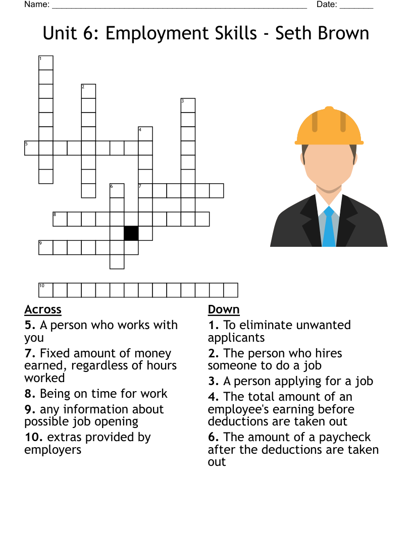 Employment Crossword WordMint Employment Crossword WordMint