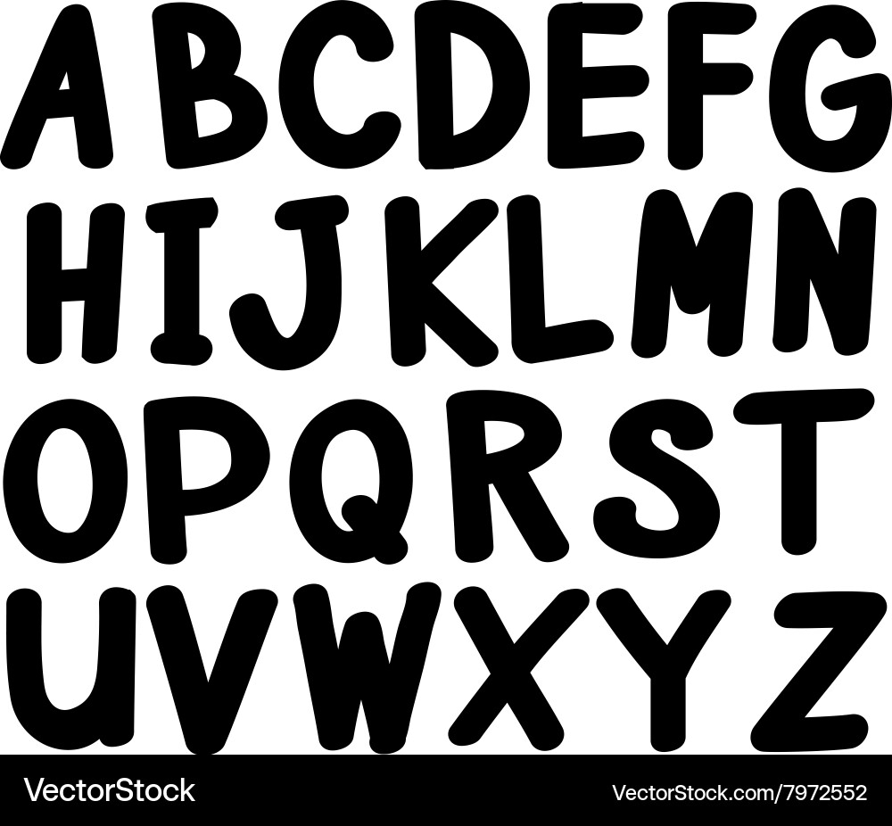 English Alphabet In Black Color Royalty Free Vector VectorStock