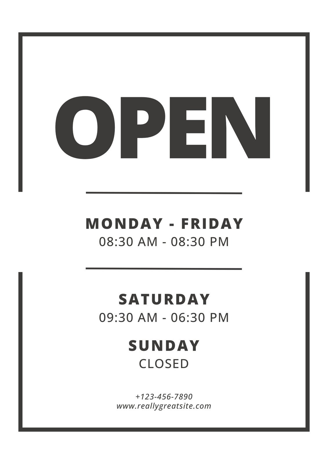 business hours of operation template business hours of operation template