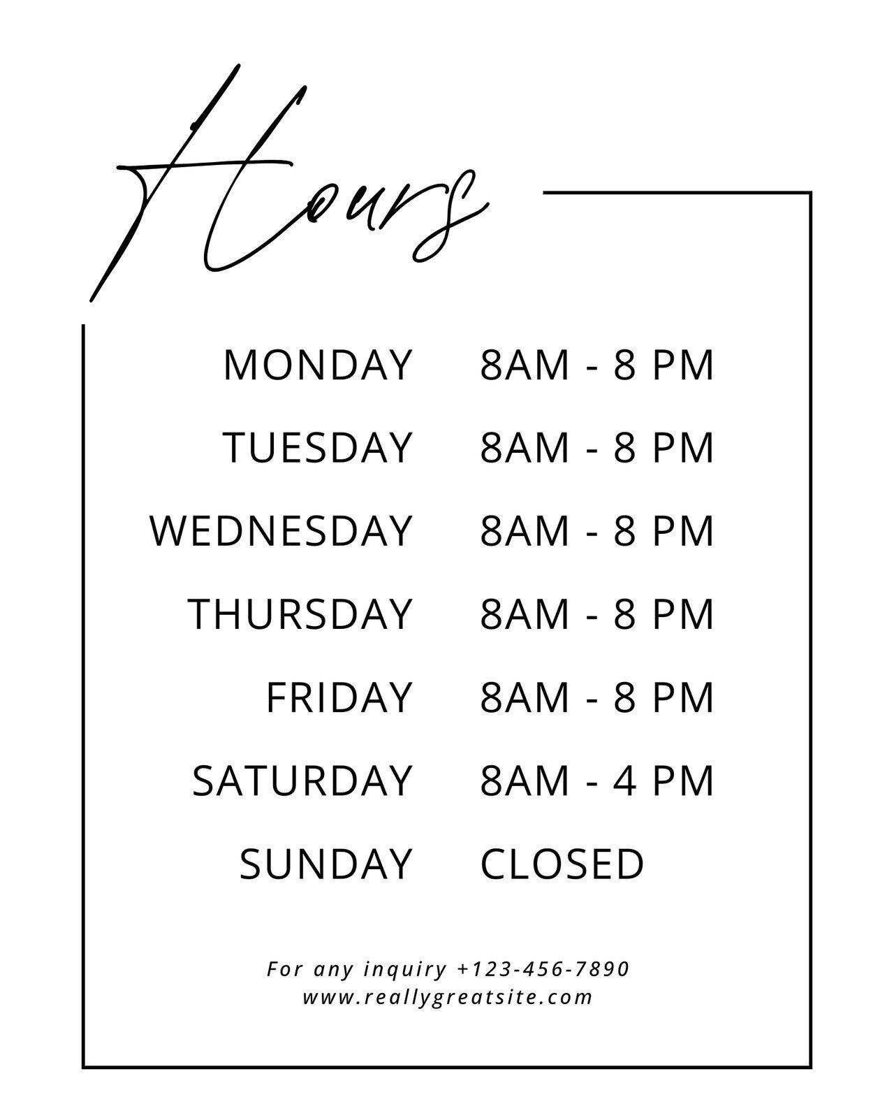 Free And Customizable Opening Hour Templates Canva Free And Customizable Opening Hour Templates Canva