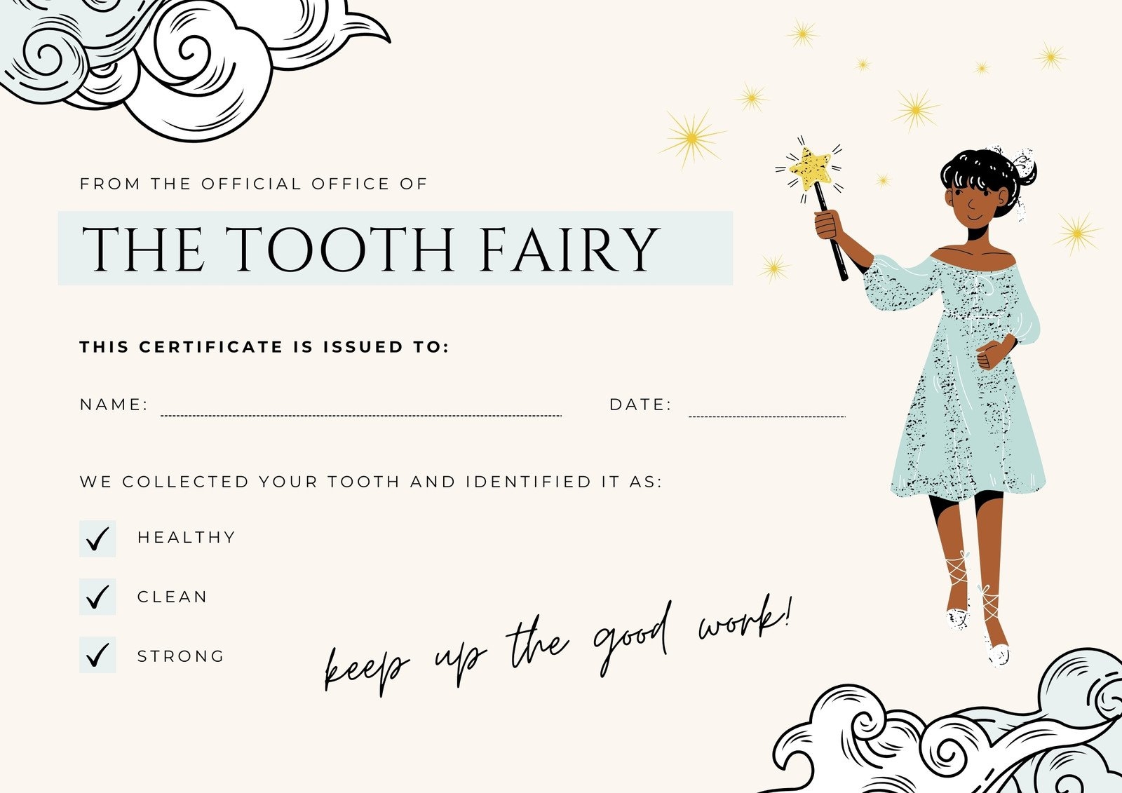 tooth fairy letter printable