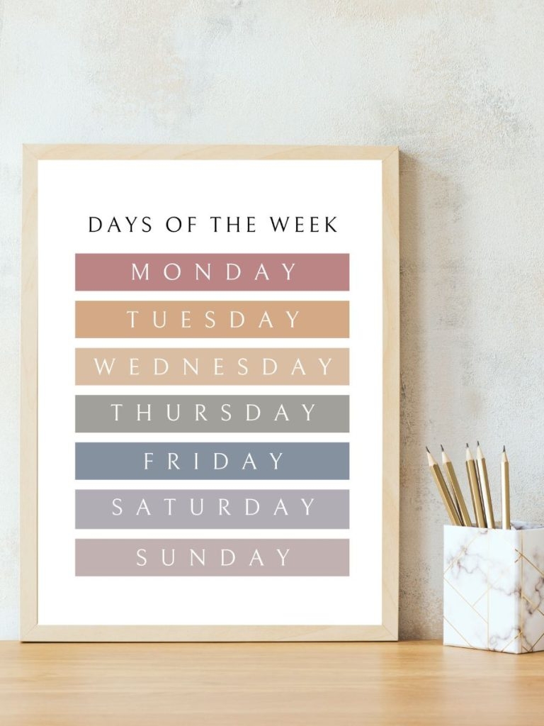 FREE Days Of The Week Poster And More Educational Printables For Hope And Joy