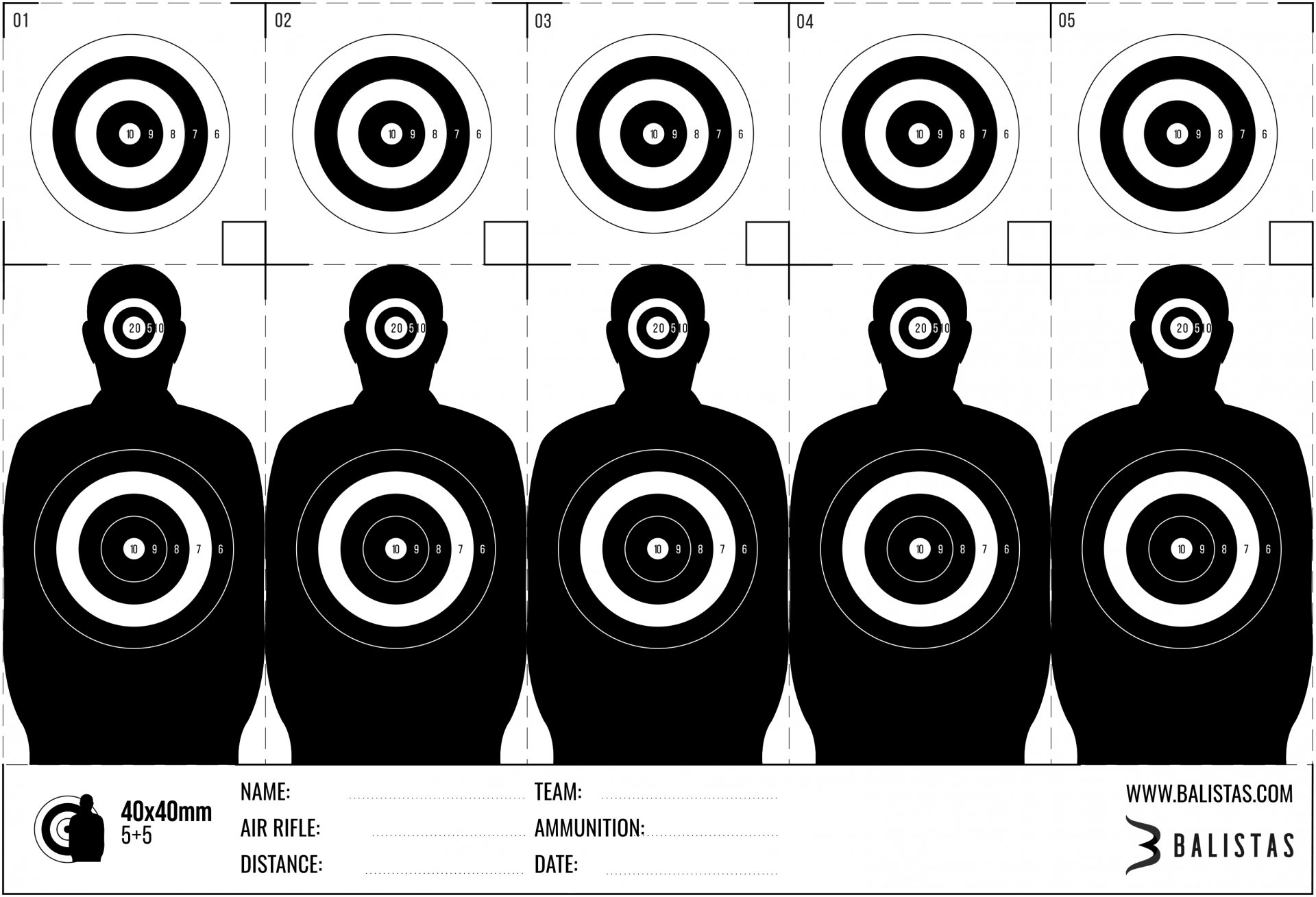Free Downloadable Targets For An Air Rifle Pistol And PCP Rifle Balistas