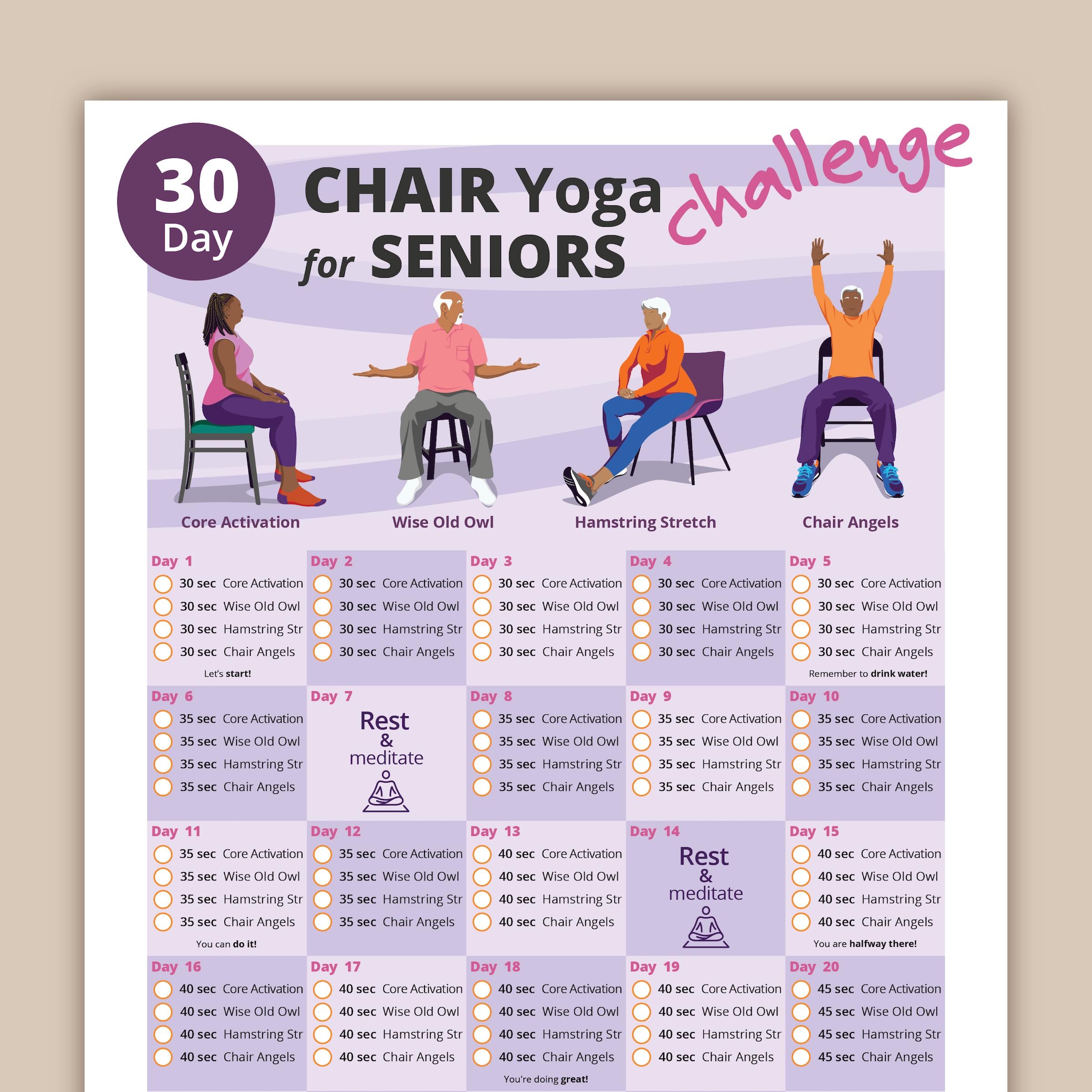Free Printable 30 Day Chair Yoga For Seniors Challenge Chair Exercise Guide Printable Chair Workout Senior Home Workout Plan Digital Download PDF Pdf Free Download Free Printable 30 Day Chair Yoga For Seniors Challenge Chair Exercise Guide Printable Chair Workout Senior Home Workout Plan Digital Download PDF Pdf Free Download
