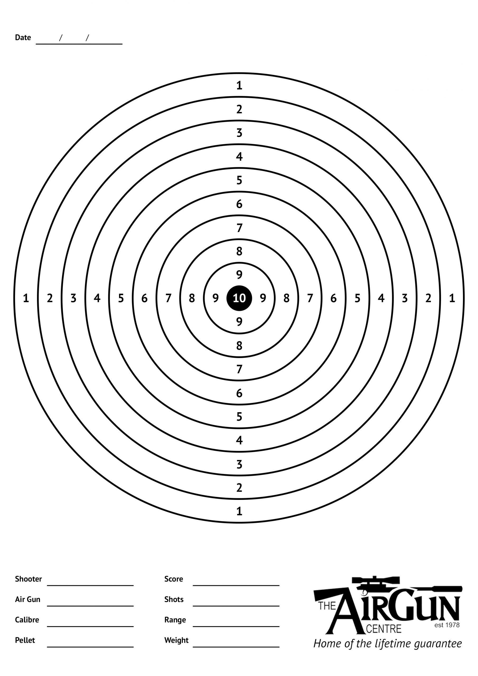 Free Printable Air Rifle Targets A4 17cm 14cm The Airgun Centre Free Printable Air Rifle Targets A4 17cm 14cm The Airgun Centre