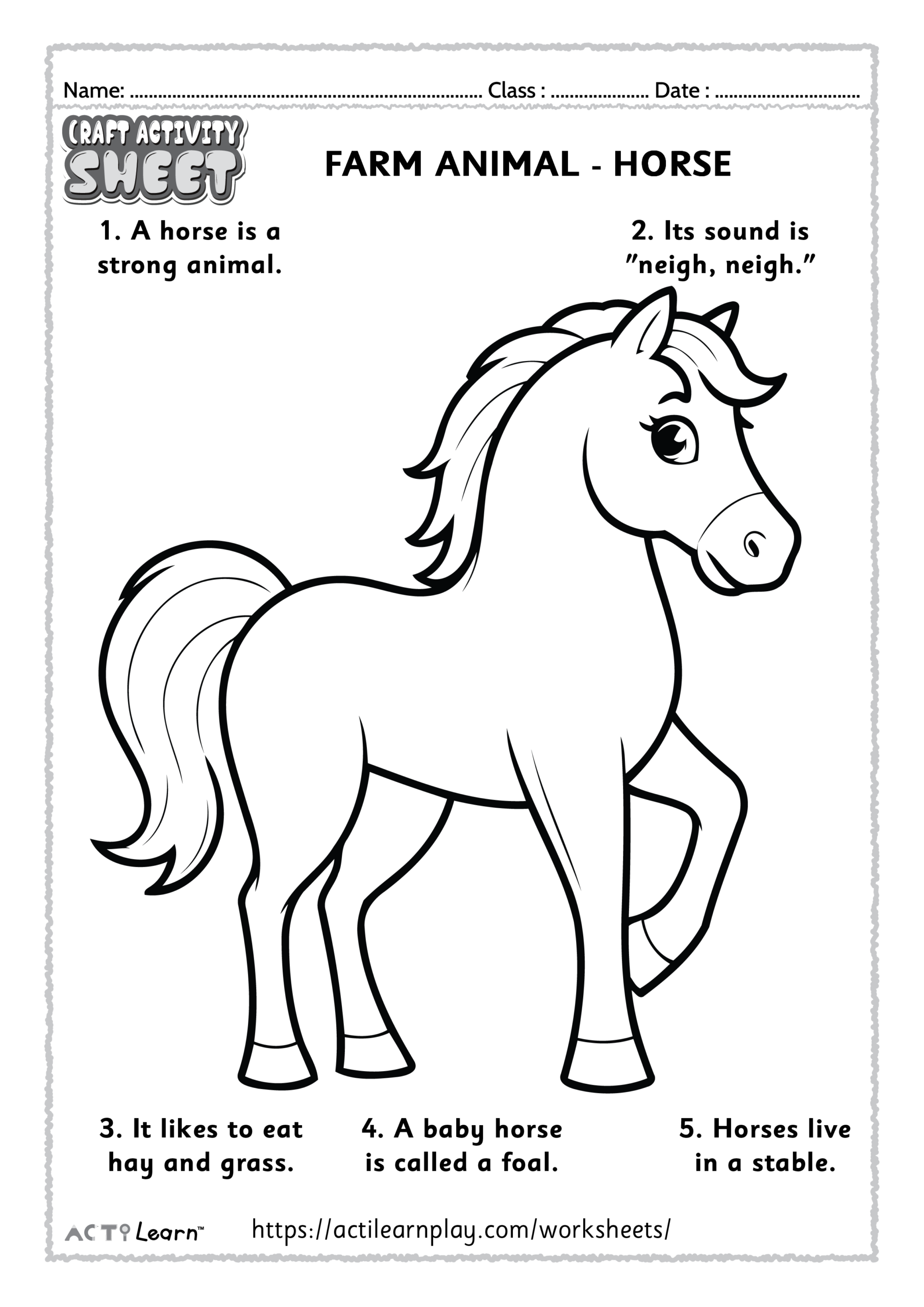 horse printable colouring pages