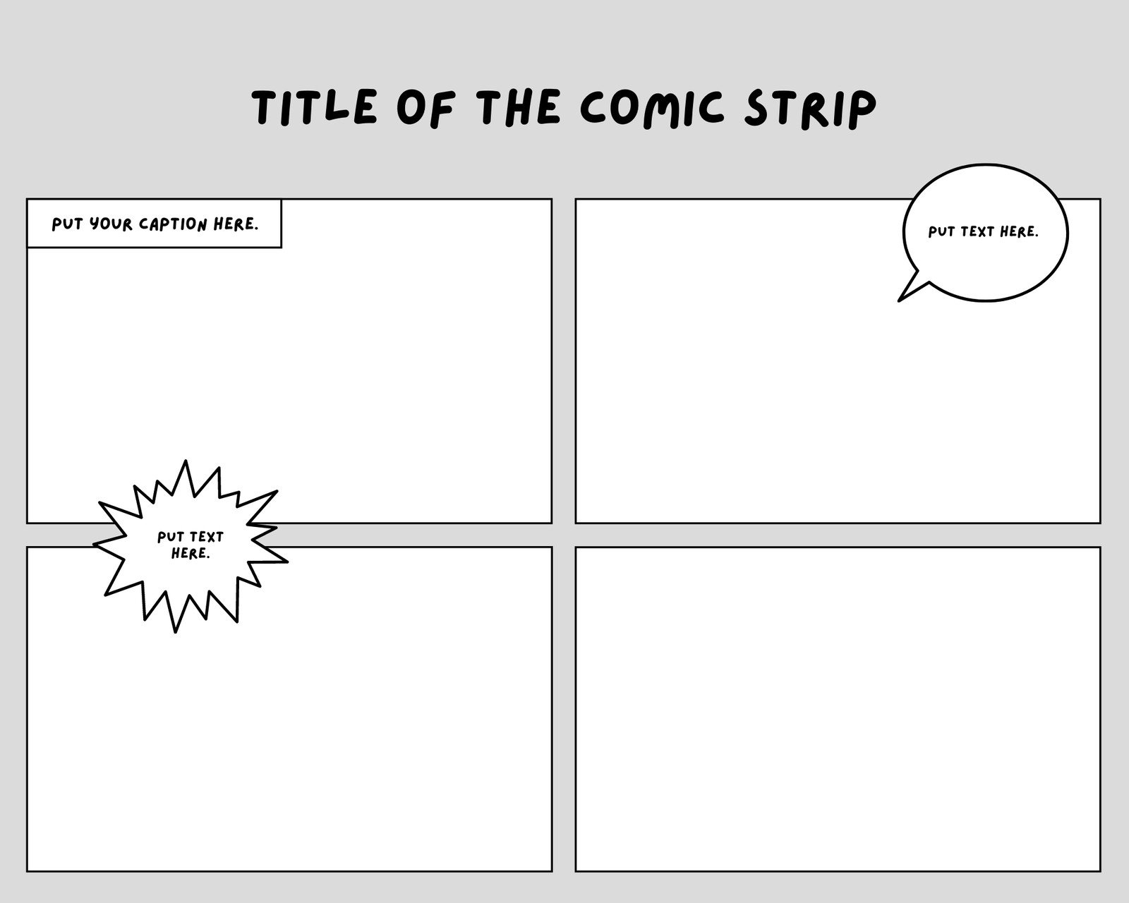 Free Printable Comic Strip Templates You Can Customize Canva