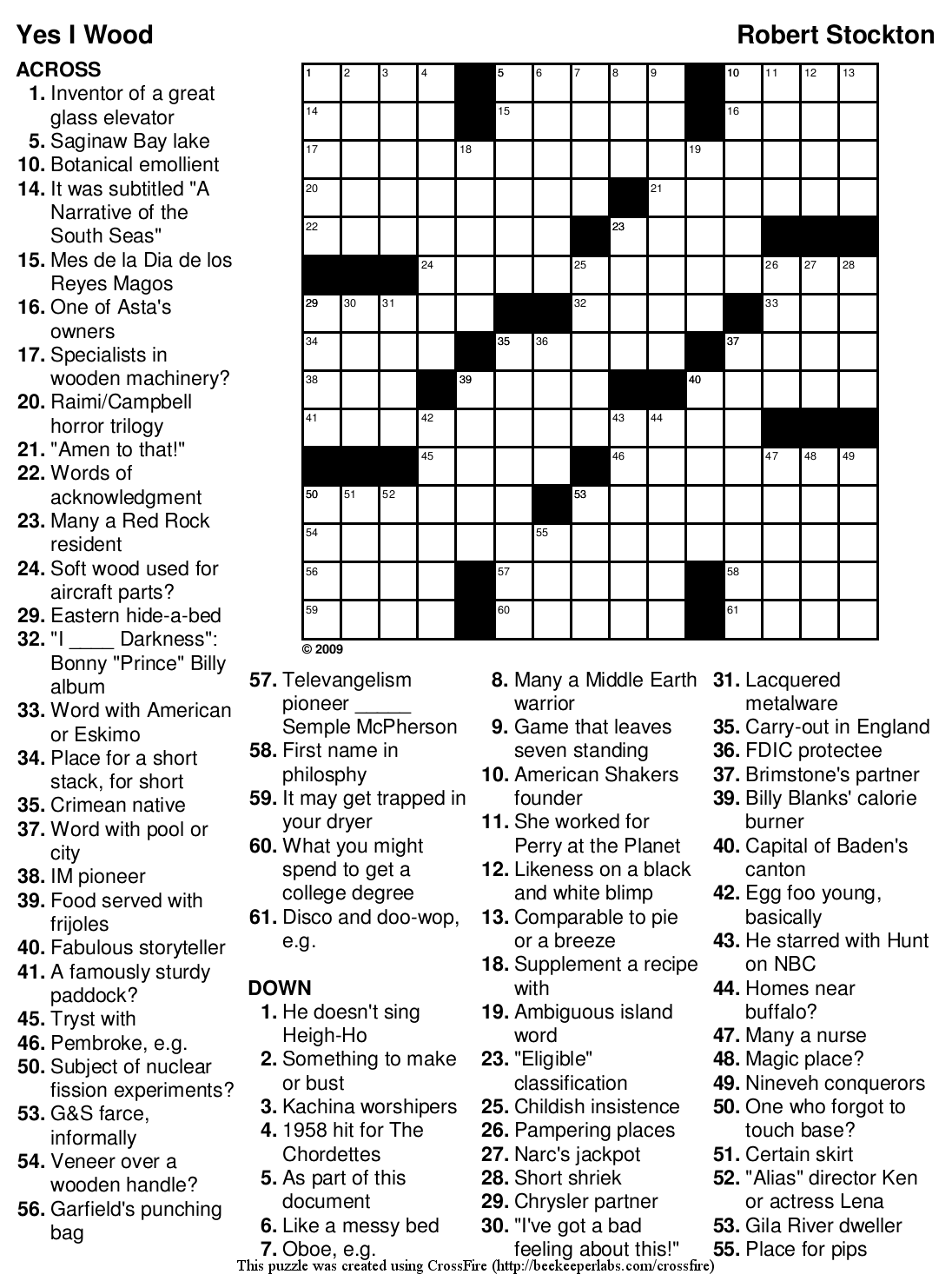 Free Printable Crossword Puzzle 100 Yes I Wood Beekeeper Crosswords Free Printable Crossword Puzzle 100 Yes I Wood Beekeeper Crosswords
