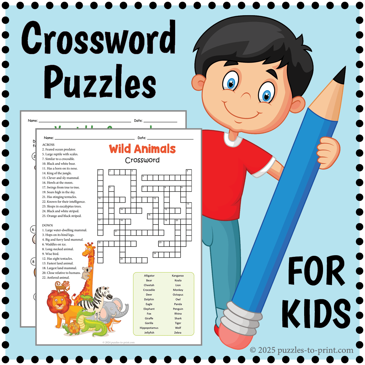 Free Printable Crossword Puzzles For Kids Free Printable Crossword Puzzles For Kids