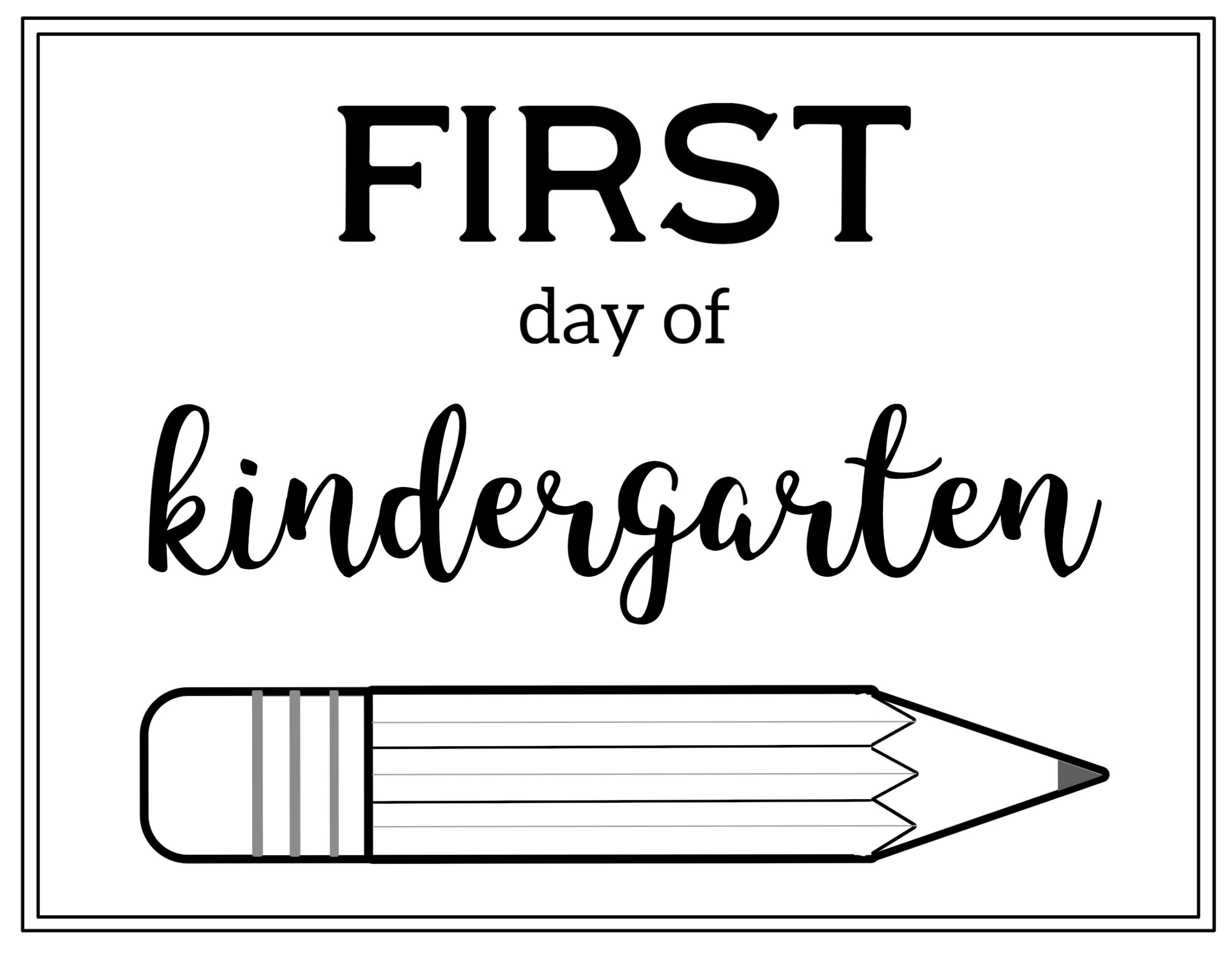 Free Printable First Day Of School Sign Pencil Paper Trail Design