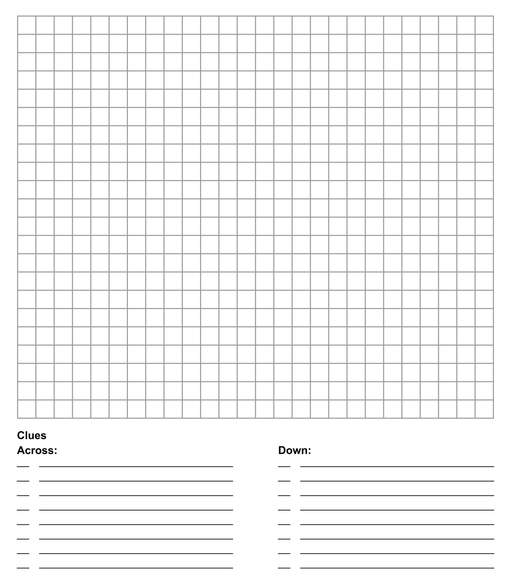 Free Printable Graph Paper For Crossword Puzzles Download Free Printable Graph Paper For Crossword Puzzles Png Images Free Worksheets On Clipart Library