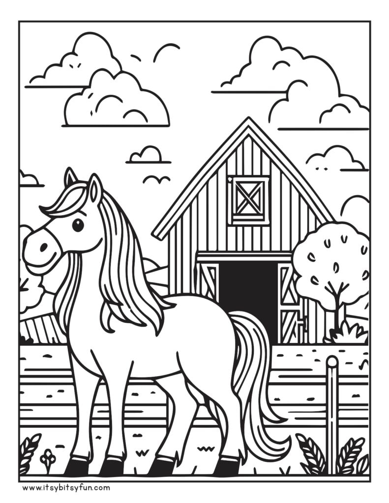 horse colouring pictures printable