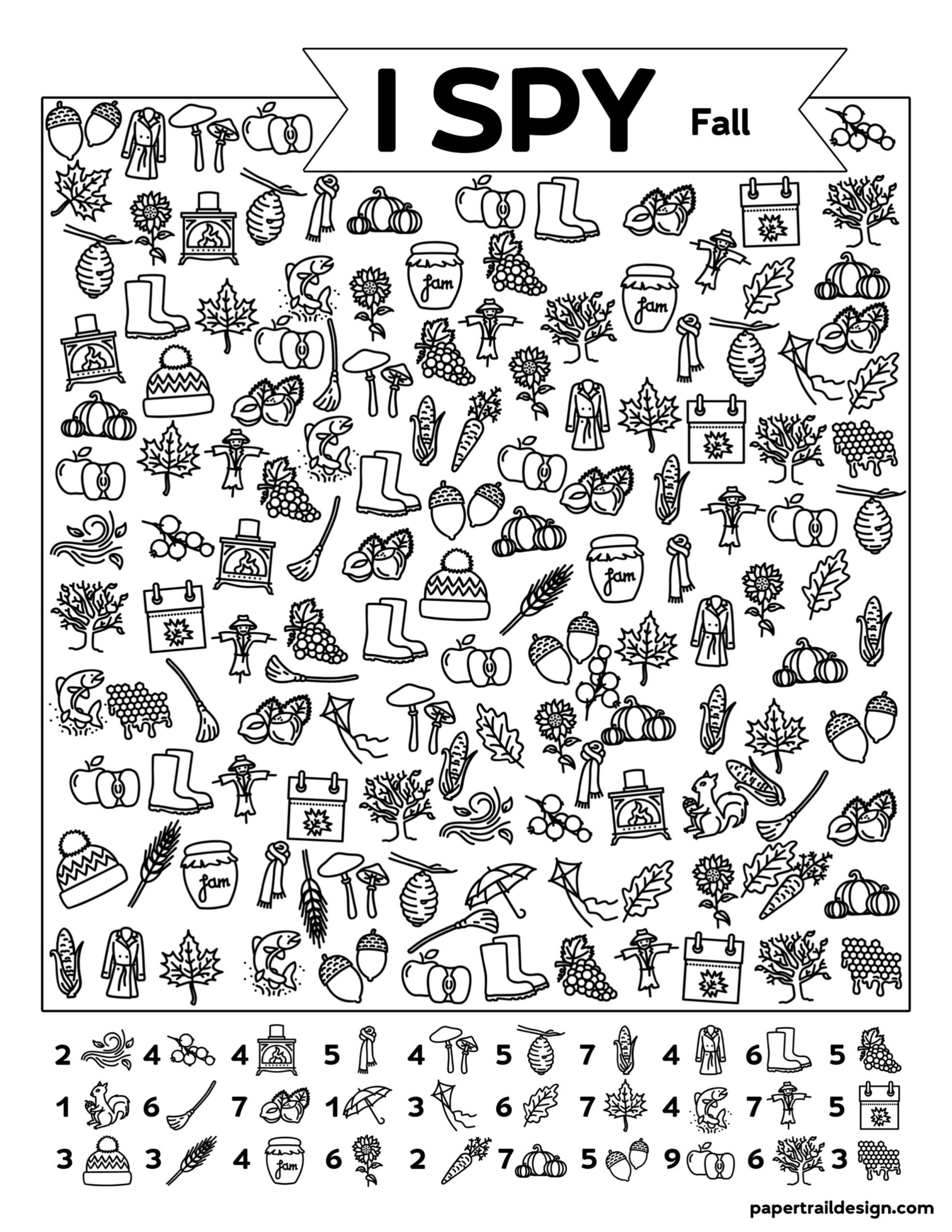 Free Printable I Spy Fall Activity Paper Trail Design Free Printable I Spy Fall Activity Paper Trail Design