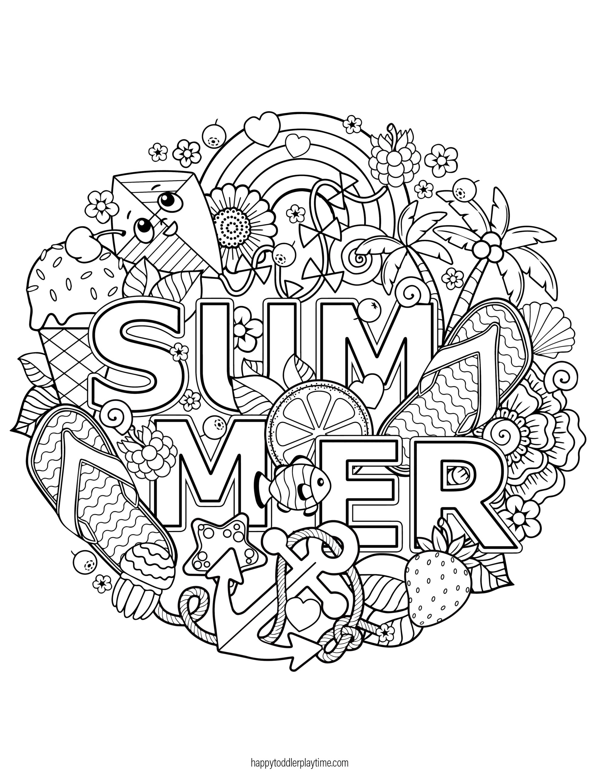 summer coloring sheets printable