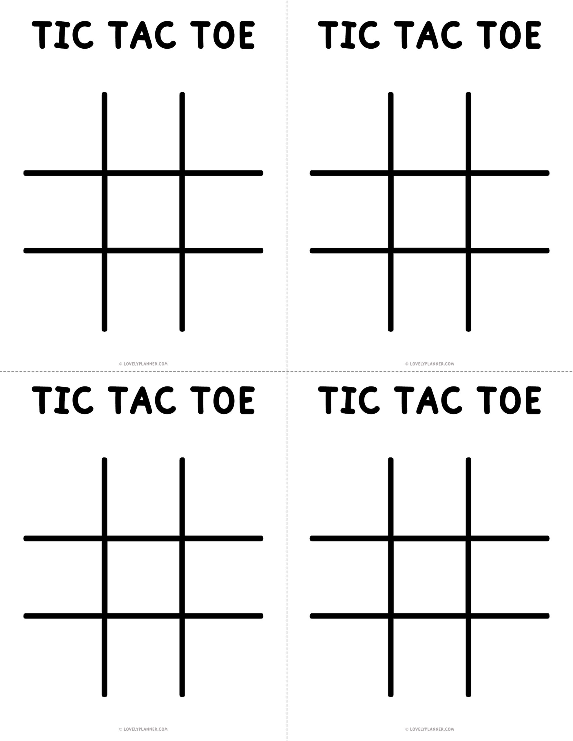 Free Printable Tic Tac Toe Game Lovely Planner