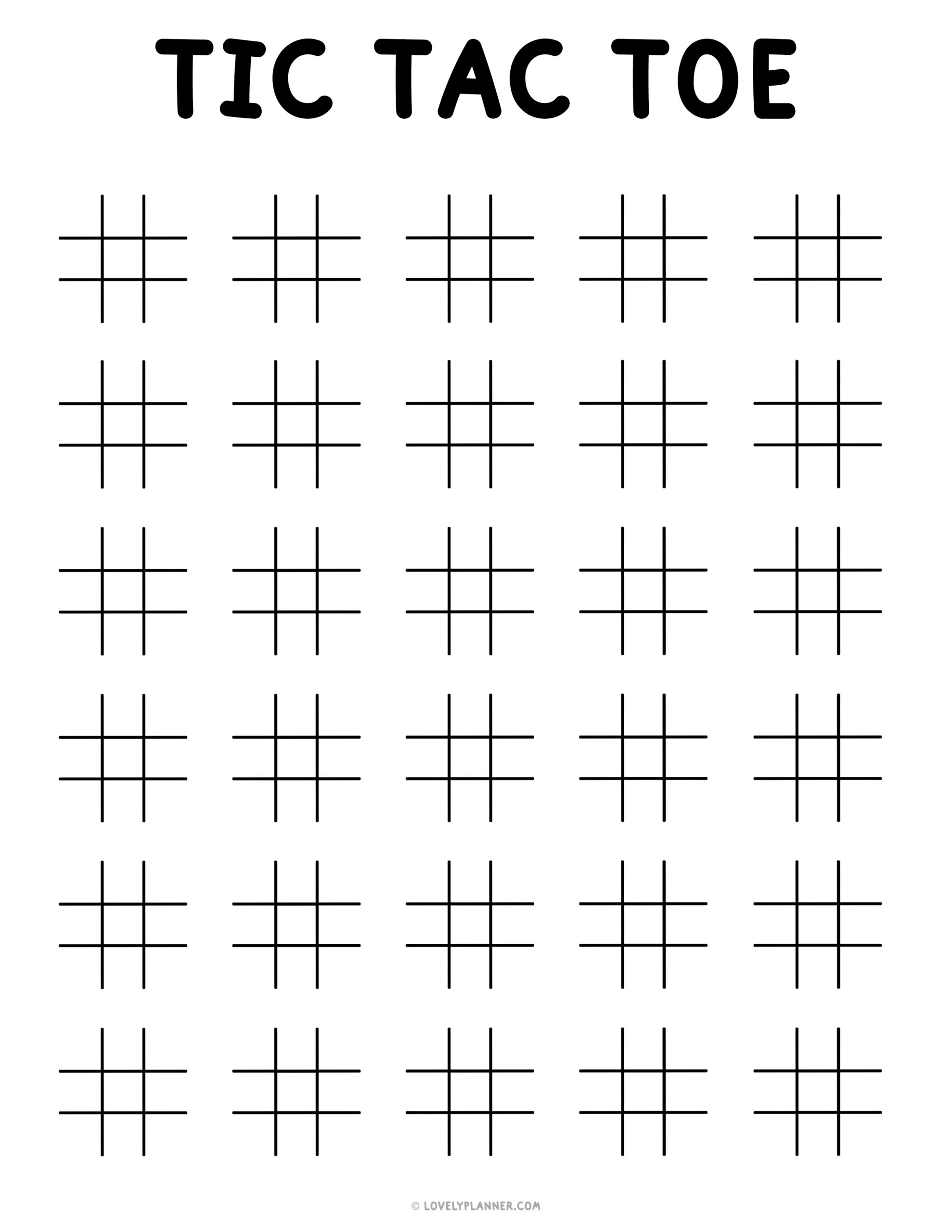 Free Printable Tic Tac Toe Game Lovely Planner
