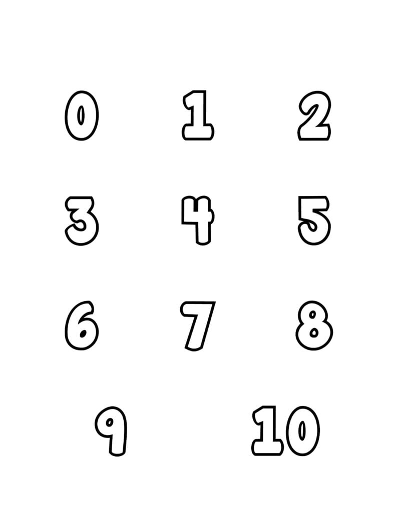 Free Printable Tracing Numbers Bubble Numbers Set 0 To 10