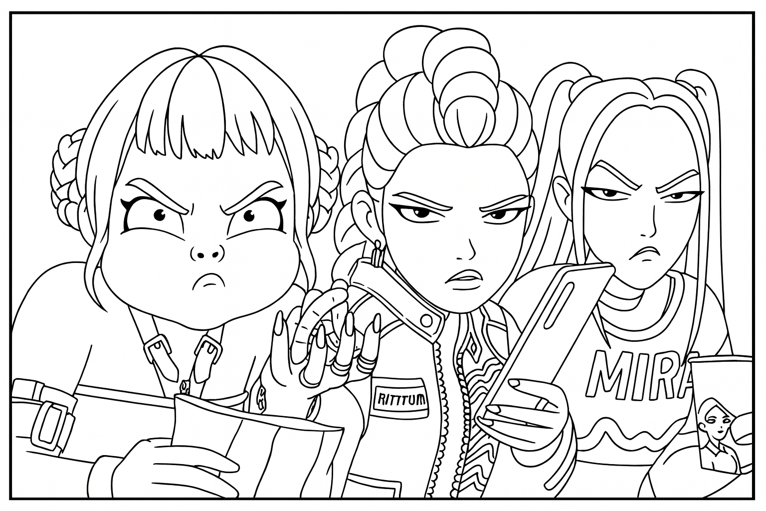 kpop demon hunters printable coloring pages