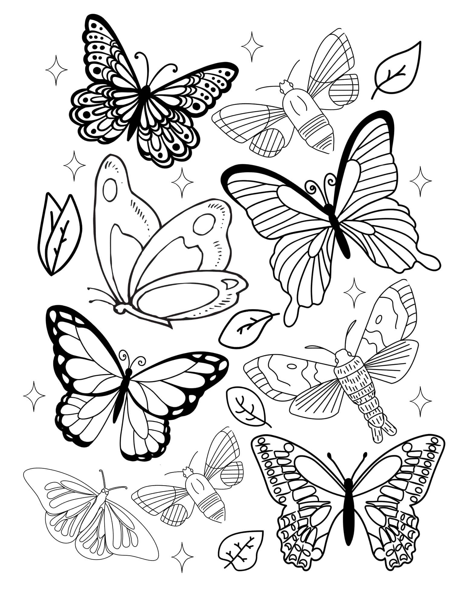 butterfly printable coloring pages
