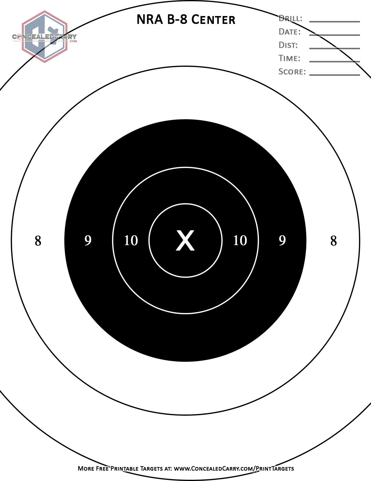 free printable shooting targets