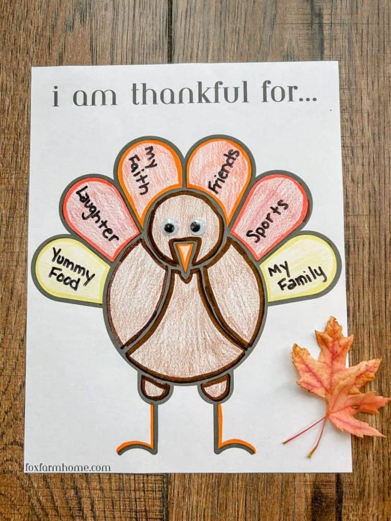 Free Thanksgiving I Am Thankful For Printable Fox Farm Home