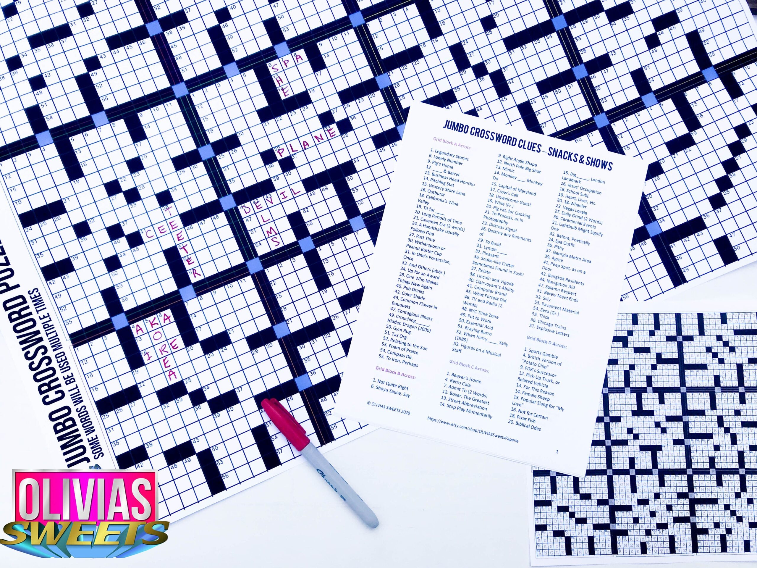 GIANT CROSSWORD PUZZLE Huge Over 2ft X 1 5ft Craft Activity Christmas Birthday Gift Etsy GIANT CROSSWORD PUZZLE Huge Over 2ft X 1 5ft Craft Activity Christmas Birthday Gift Etsy