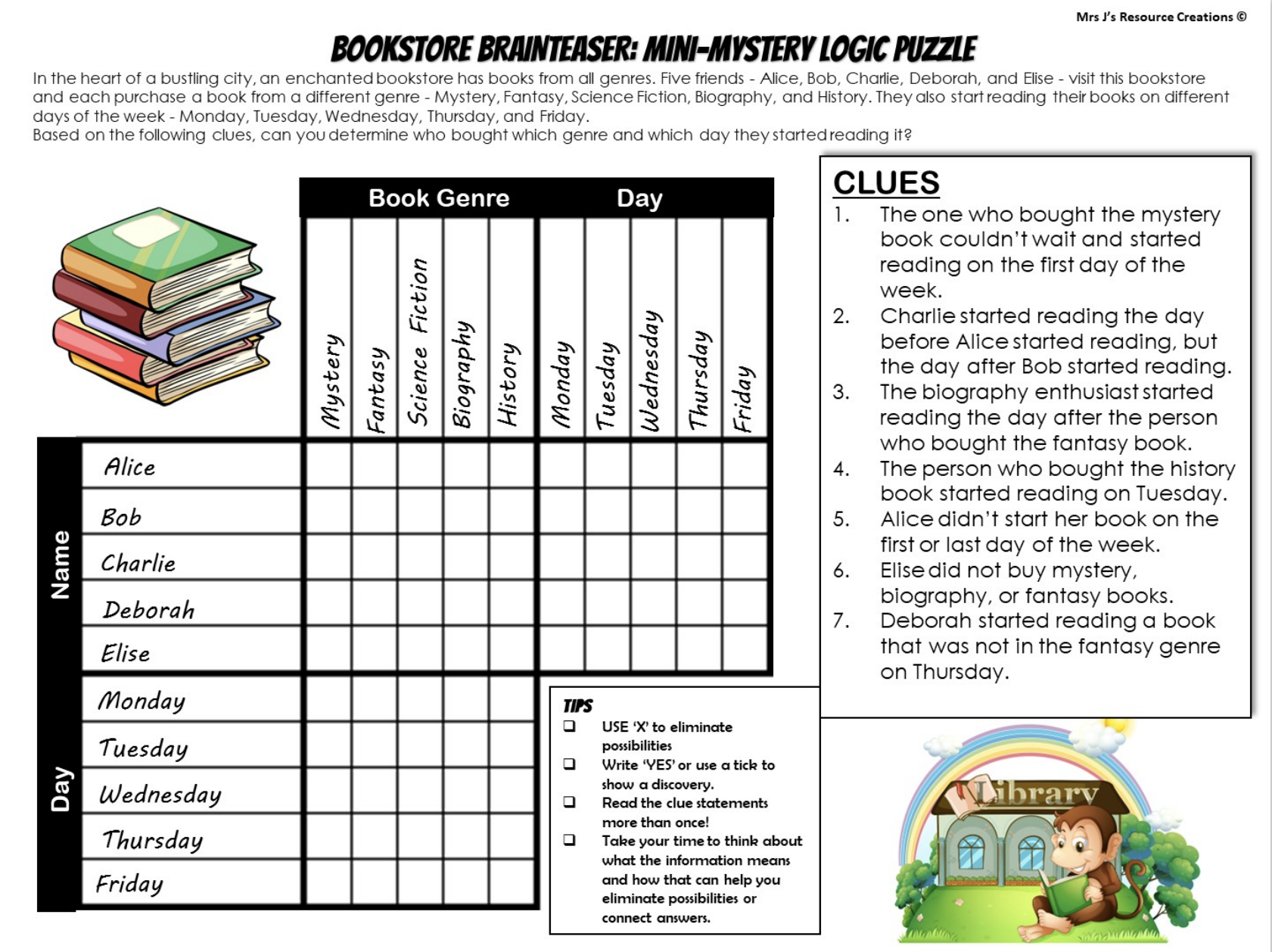 printable logic puzzles