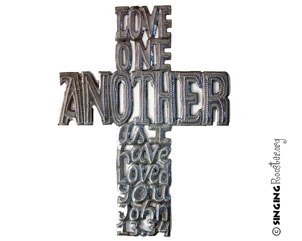 Happy Easter John 3 16 Metal Word Art Cross From Haiti