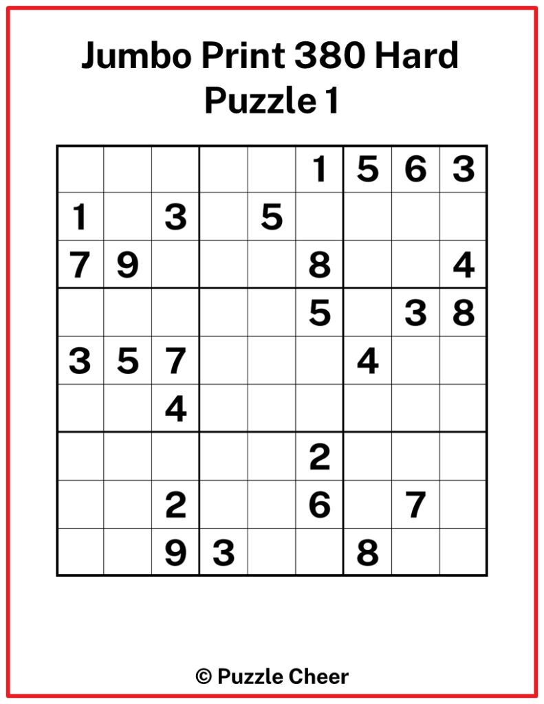 Hard Jumbo Print Sudoku Puzzles Puzzle Cheer Hard Jumbo Print Sudoku Puzzles Puzzle Cheer