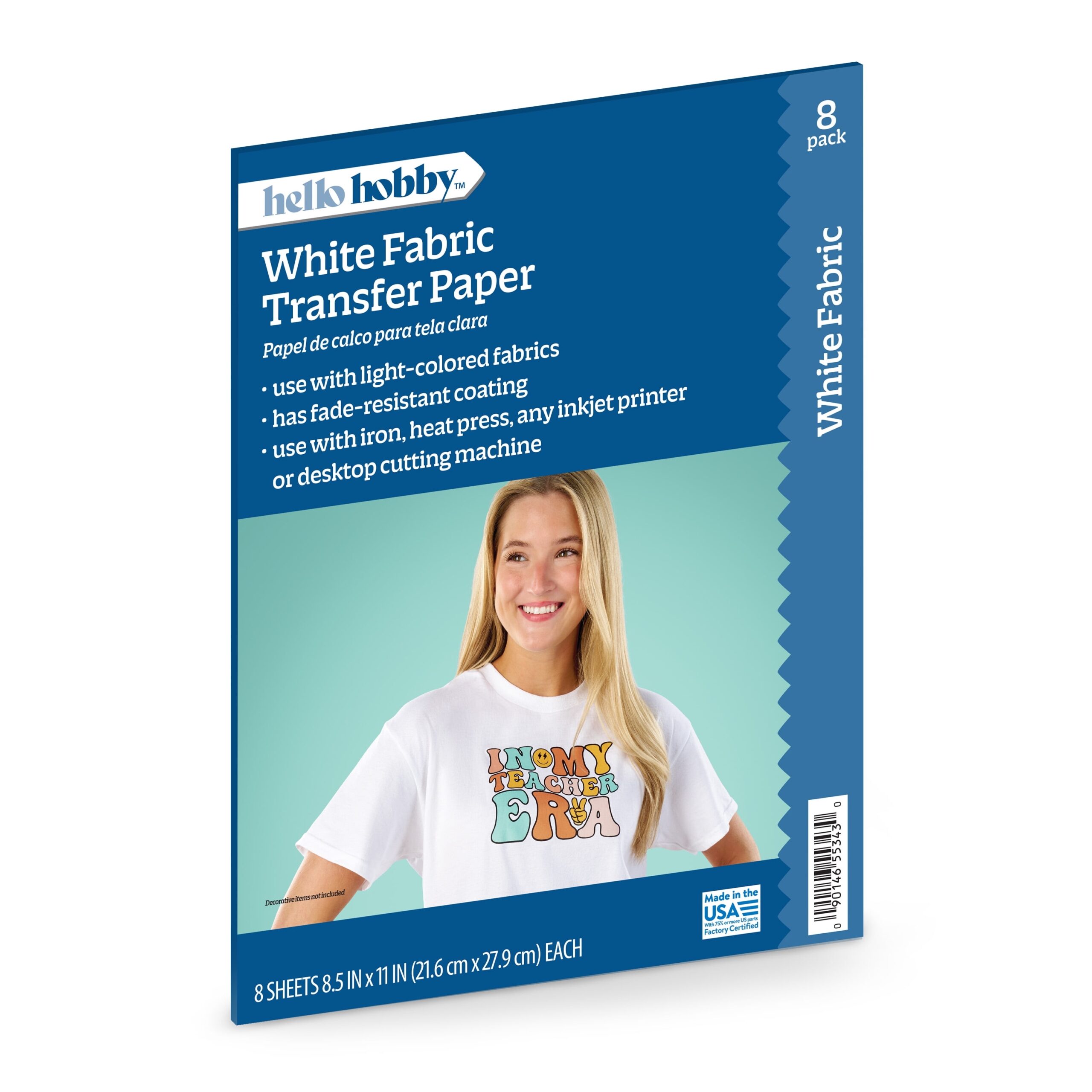 Hello Hobby Light Fabric Transfer Paper Inkjet Printable 8 5 X 11 8 Sheets Walmart Hello Hobby Light Fabric Transfer Paper Inkjet Printable 8 5 X 11 8 Sheets Walmart