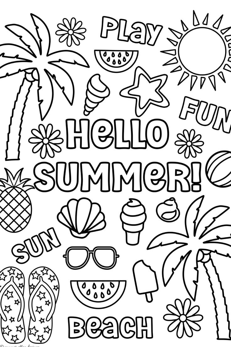 printable colouring pages summer
