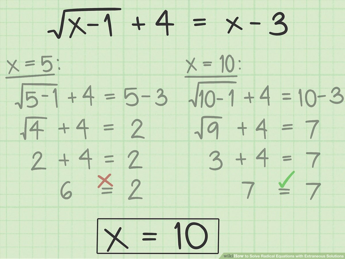 How To Solve Radical Equations With Extraneous Solutions 9 Steps How To Solve Radical Equations With Extraneous Solutions 9 Steps