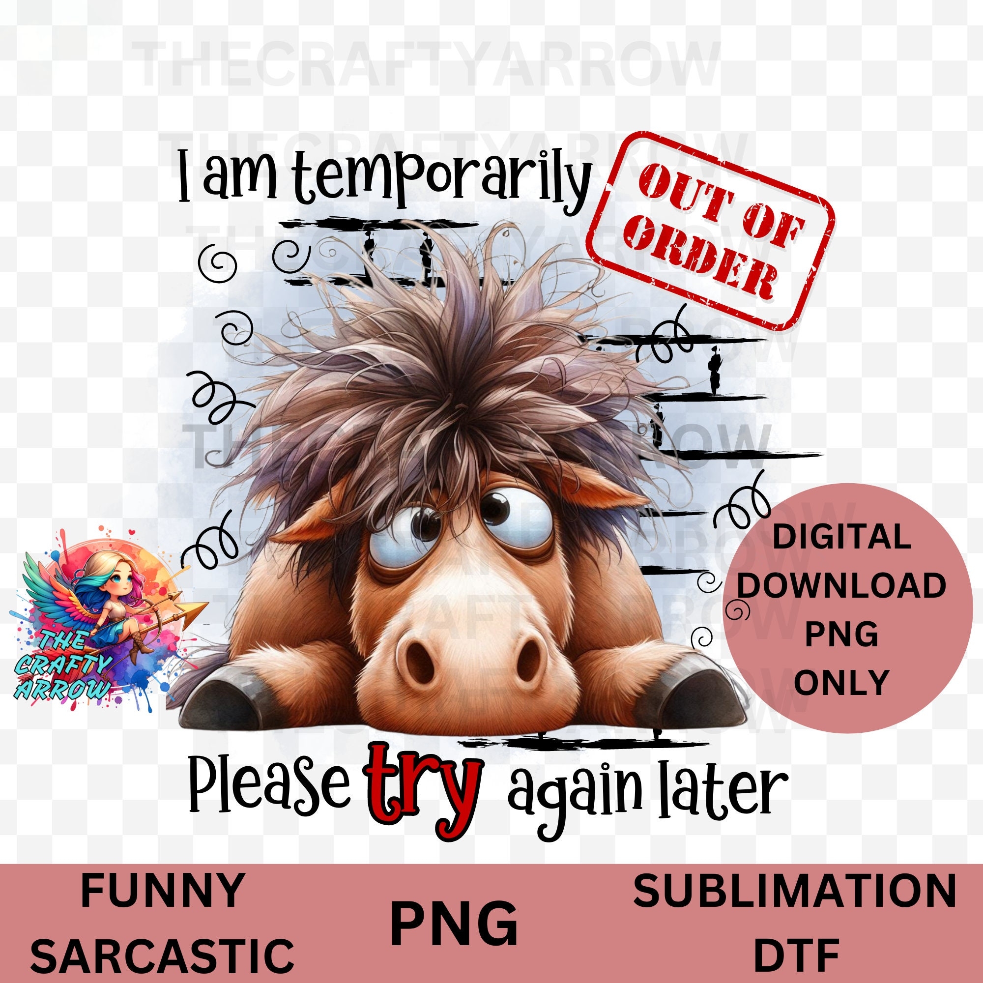 I Am Temporarily Out Of Order Funny Sublimation Sarcastic Horse Funny Quote PNG Digital Download Coffee Mug Sublimation Horse PNG Etsy