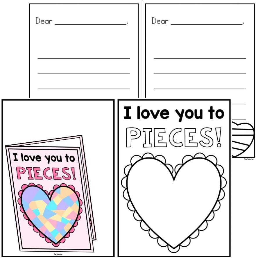 I Love You To Pieces Card Top Teacher I Love You To Pieces Card Top Teacher