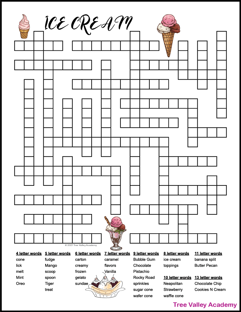 Ice Cream Fill In Puzzle Tree Valley Academy Ice Cream Fill In Puzzle Tree Valley Academy