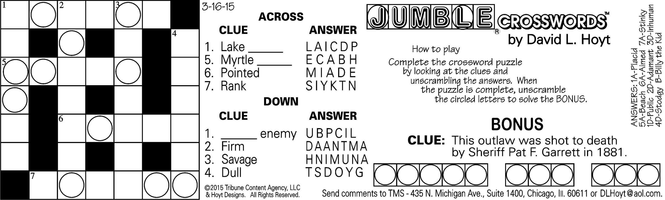 Jumble Crosswords Jumble Crosswords