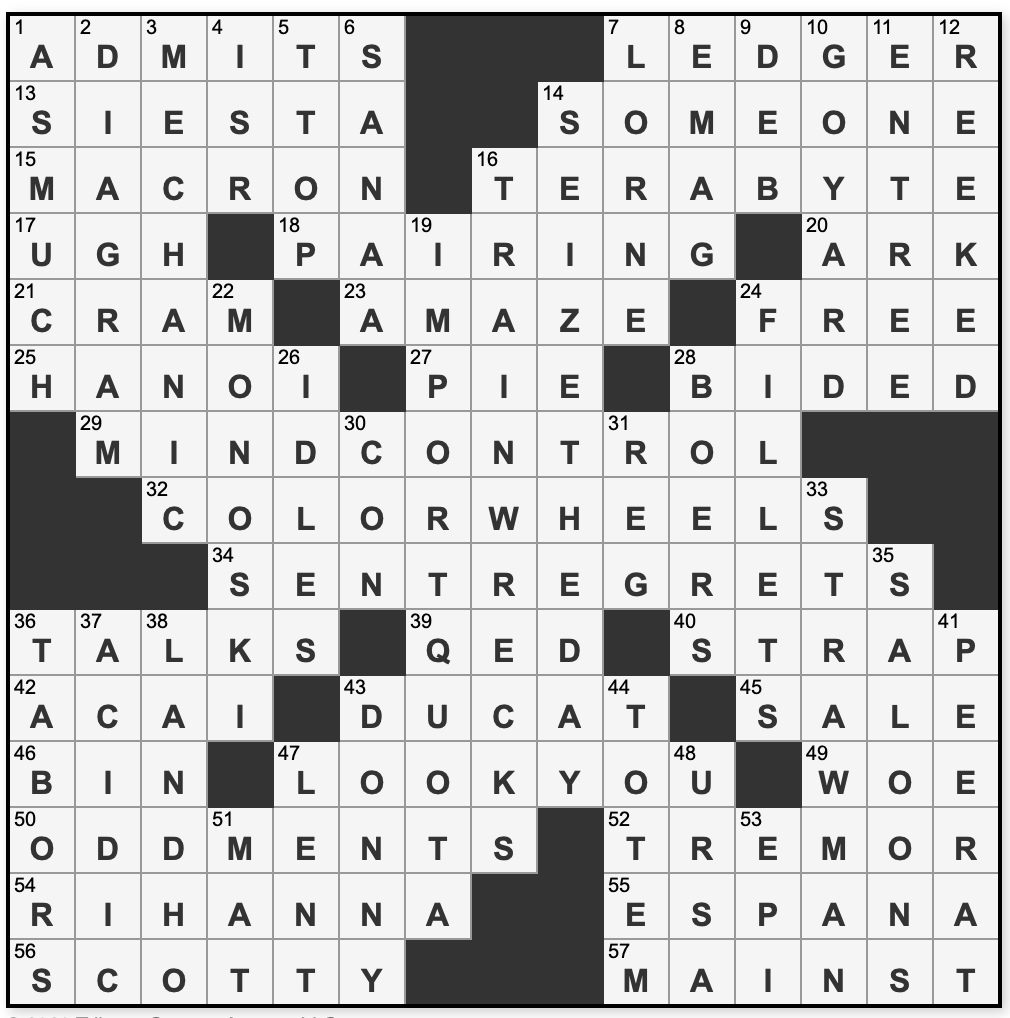 L A Times Crossword Corner Saturday December 5 2020 Roland Huget