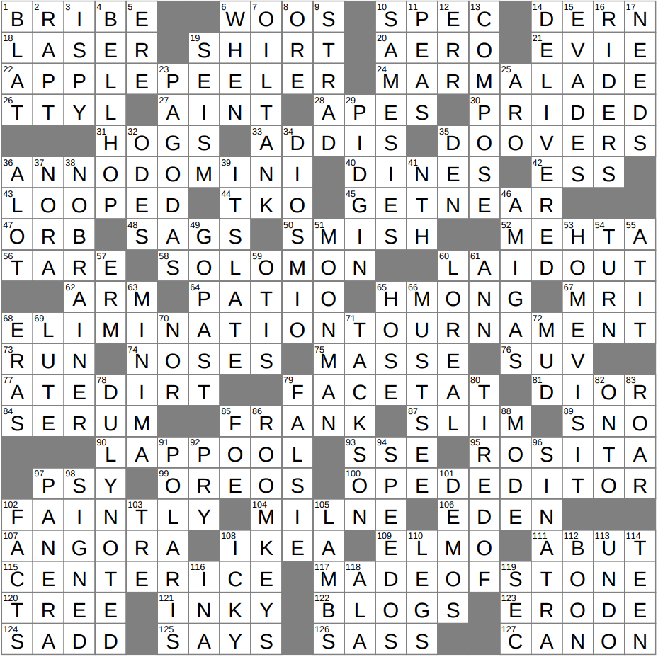 la times sunday crossword puzzle